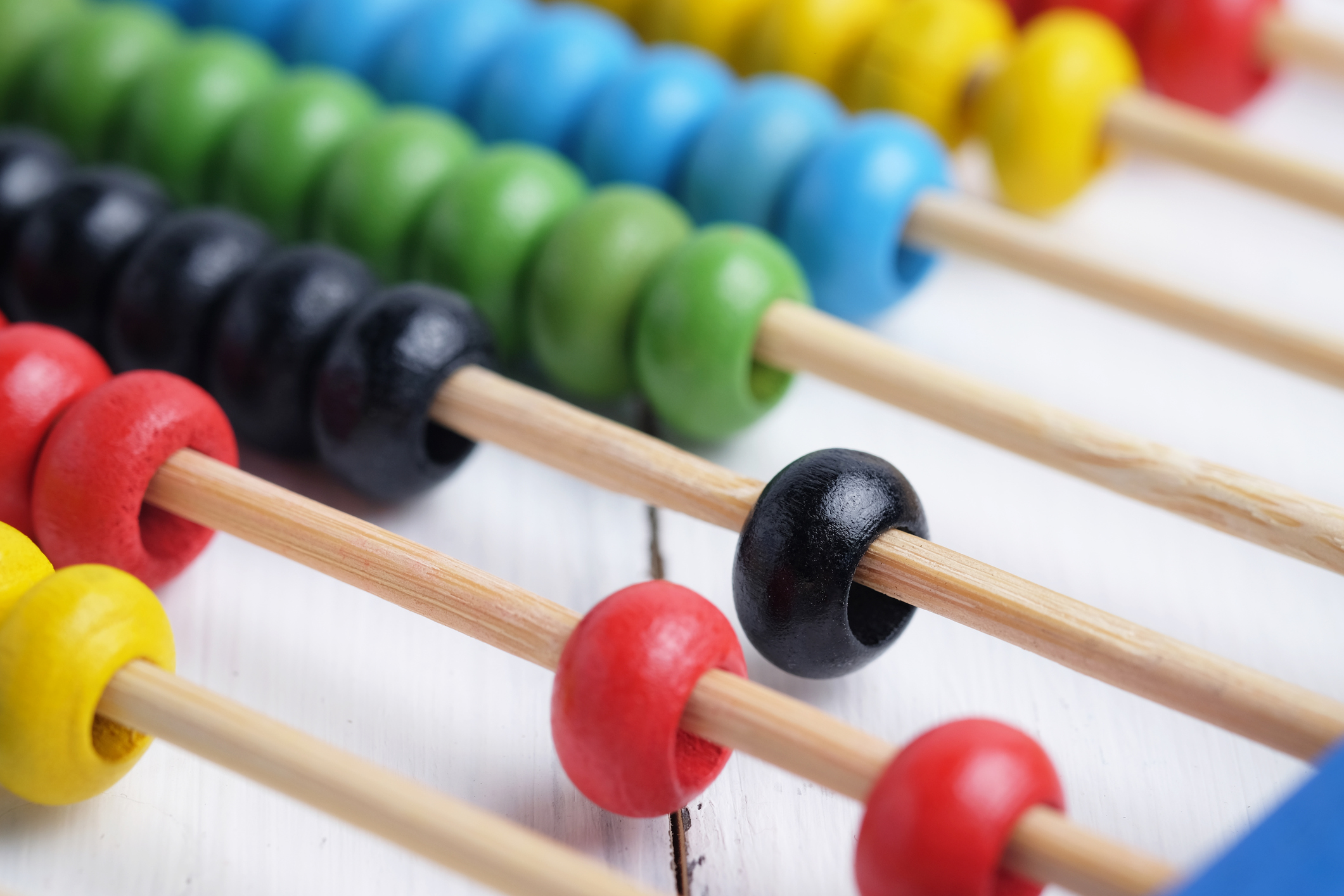 An image of a colorful abacus for counting. 